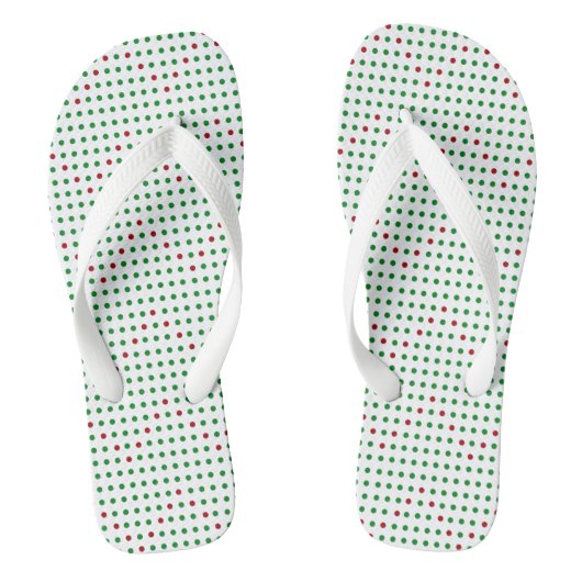 Roodgroene Chevron Zigzag Pattern Stippen kerst Teenslippers (Voetbed)