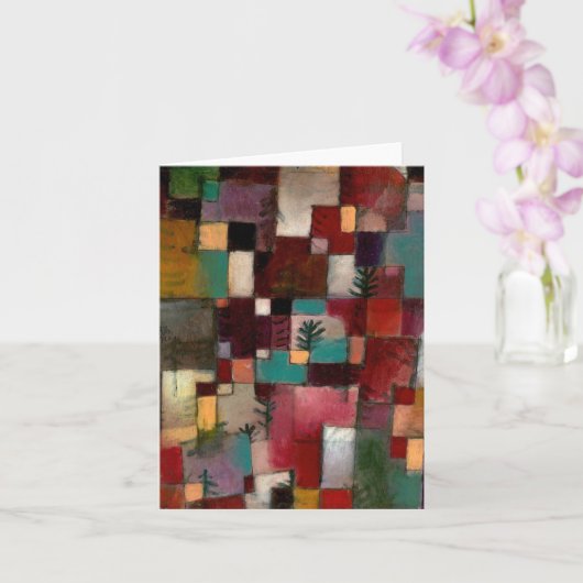 Roodgroene en violet-gele ritmes, Paul Klee Art Kaart (Orchidee)