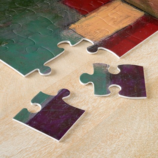 Roodgroene en violet-gele ritmes, Paul Klee Art Legpuzzel (Zijkant)