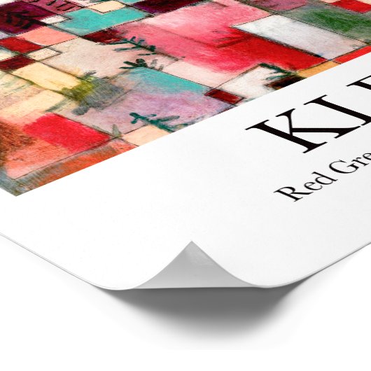 Roodgroene en Violet-gele ritmes van Paul Klee Poster (Hoek)