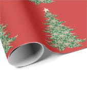 roodgroene kerstboomster - omslagpapier cadeaupapier (Rol Hoek)