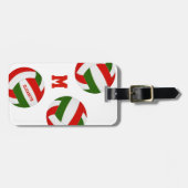 roodgroene meisjes volleybalteam kleuren bagagelabel (Voorkant horizontaal)