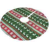 Roodgroene rendiersnowflake-boomrok kerstboom rok (Gekanteld)