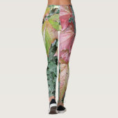 Roodgroene visbladeren herfst herfstseizoen leggings (Achterkant)