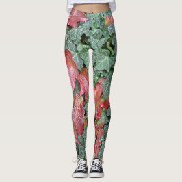 Roodgroene visbladeren herfst herfstseizoen leggings