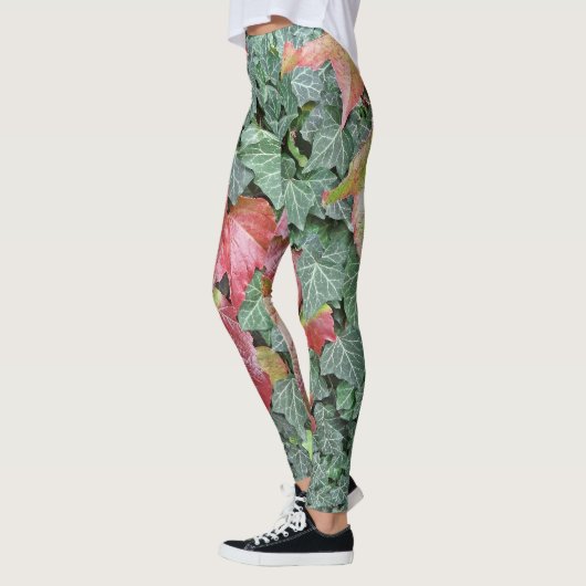 Roodgroene visbladeren herfst herfstseizoen leggings (Links)