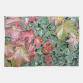 Roodgroene visbladeren herfst herfstseizoen theedoek (Horizontaal)