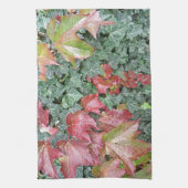 Roodgroene visbladeren herfst herfstseizoen theedoek (Verticaal)