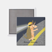 Roodhals Armadillo Magnet (Voorkant / Achterkant)