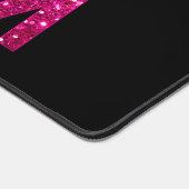 Roodhals Glam Pink Glitter op Zwart Bureaumat (Hoek)