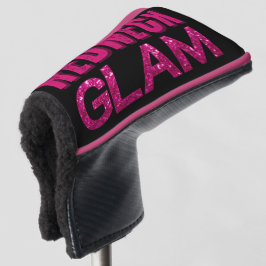 Roodhals Glam Pink Glitter op Zwart Golfheadcover