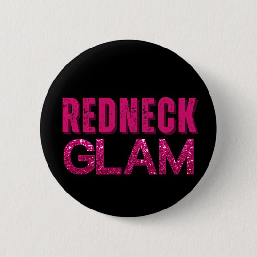 Roodhals Glam Pink Glitter Ronde Button 5,7 Cm (Voorkant)