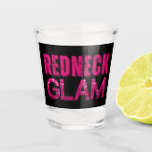 Roodhals Glam Pink Glitter Shot Glas (Voorkant)