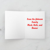 Roodhals Kerstmis Feestdagen Kaart (Binnen)