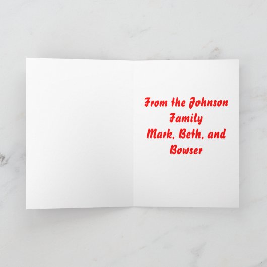 Roodhals Kerstmis Feestdagen Kaart (Binnen)