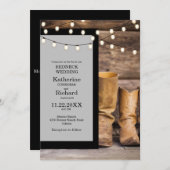 Roodhals Wedding Cowboy Boots Lights Grey & Black Kaart (Voorkant / Achterkant)