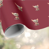 Roodharig kerstkatteninpakpapier cadeaupapier