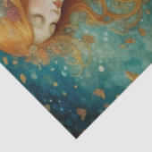 Roodharig Meisje met Bloemen Decoupage Tissuepapier (Detail)