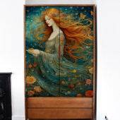 Roodharig Meisje met Bloemen Decoupage Tissuepapier