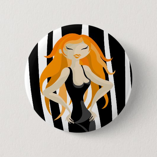 roodharig ronde button 5,7 cm (Voorkant)