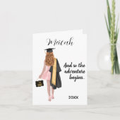 Roodharige Auburn Girl Afstuderen Congrats Afstude Kaart (Voorkant)