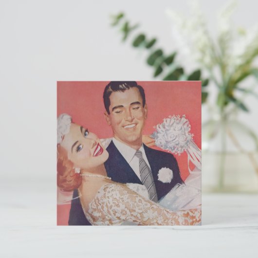 Roodharige Bruid Huwelijk Save The Date (Staand voorkant)