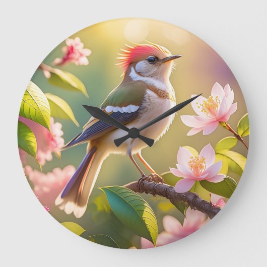 Roodharige Buff Borst Zanger Fantasie Vogel Grote Klok (Voorkant)
