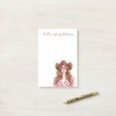 Roodharige Dame Mint Jurk Post-it® Notes (Op bureau)