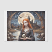 Roodharige dame van vervloekte schedels in gotisch tissuepapier (Voorkant)