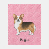 Roodharige Driekleurige Pembroke Welsh Corgi Hartj Fleece Deken (Voorkant)