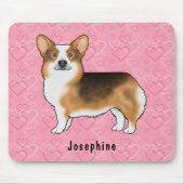 Roodharige Driekleurige Pembroke Welsh Corgi Hartj Muismat (Voorkant)