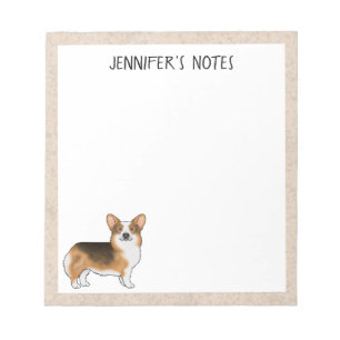 Roodharige Driekleurige Pembroke Welsh Corgi Hond Notitieblok