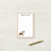 Roodharige Driekleurige Pembroke Welsh Corgi Hond  Post-it® Notes (Op bureau)