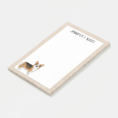 Roodharige Driekleurige Pembroke Welsh Corgi Hond  Post-it® Notes (Schuin)