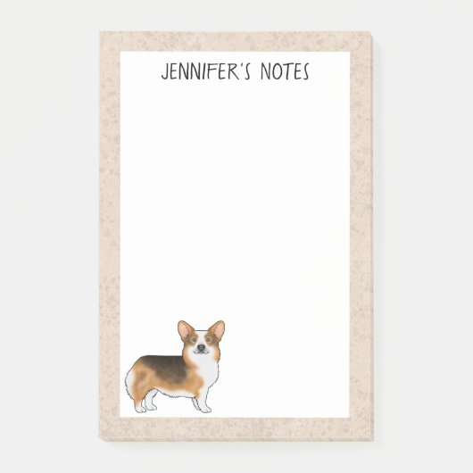 Roodharige Driekleurige Pembroke Welsh Corgi Hond  Post-it® Notes (Voorkant)