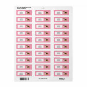 Roodharige Driekleurige Pembroke Welsh Corgi Roze  Etiket (Full Sheet)