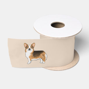 Roodharige driekleurige Pembroke Welsh Corgi Schat Satijnen Lint