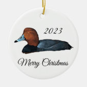 Roodharige eend kerst ornament (Voorkant)