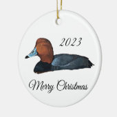Roodharige eend kerst ornament (Links)