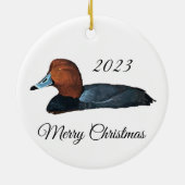 Roodharige eend kerst ornament (Achterkant)