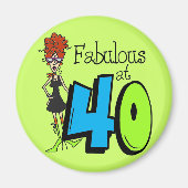 Roodharige Fabelachtig bij Verjaardag 40 Magneet (Voorkant)