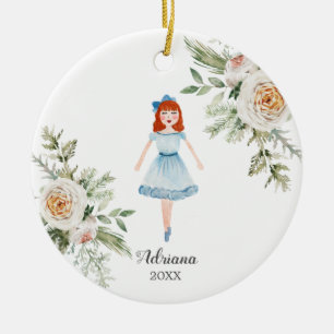 Roodharige gepersonaliseerde notenkraker sieraad m keramisch ornament
