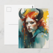 Roodharige godin briefkaart (Voorkant / Achterkant)