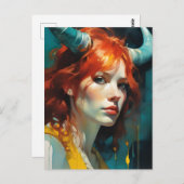 Roodharige Godin Briefkaart (Voorkant / Achterkant)