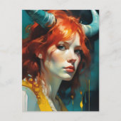 Roodharige Godin Briefkaart (Voorkant)