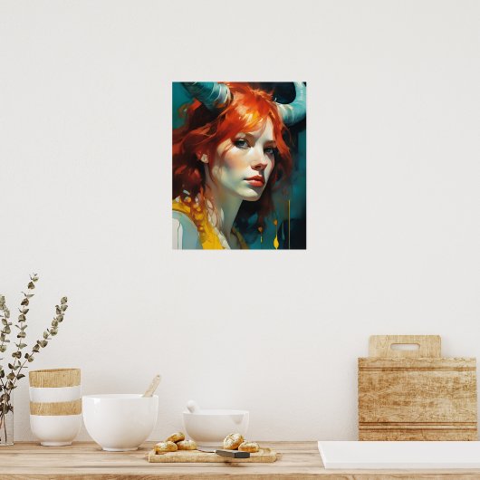 Roodharige godin poster (Keuken)