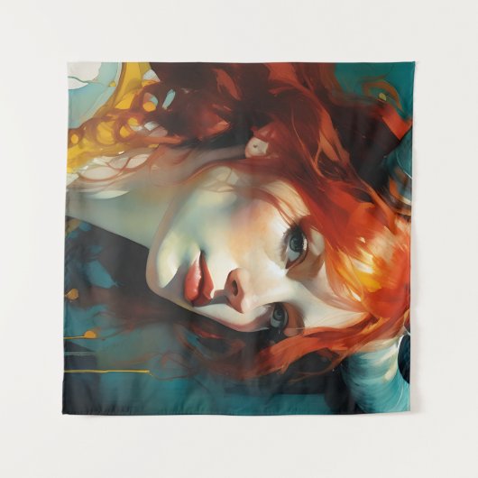 Roodharige godin wandkleed (Voorkant (horizontaal))