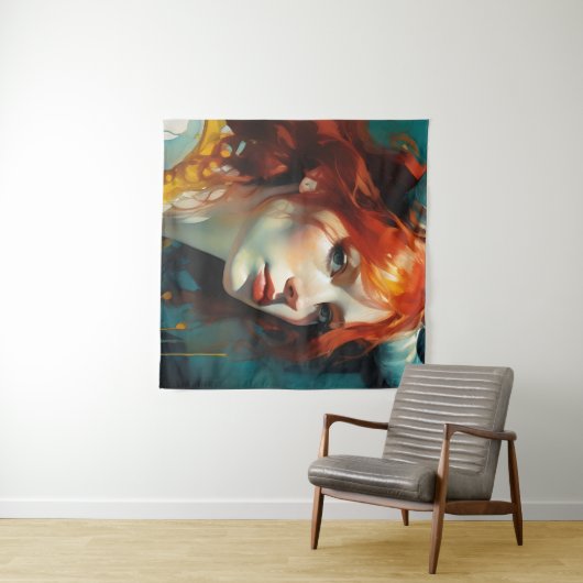 Roodharige godin wandkleed (In Situ (horizontaal))