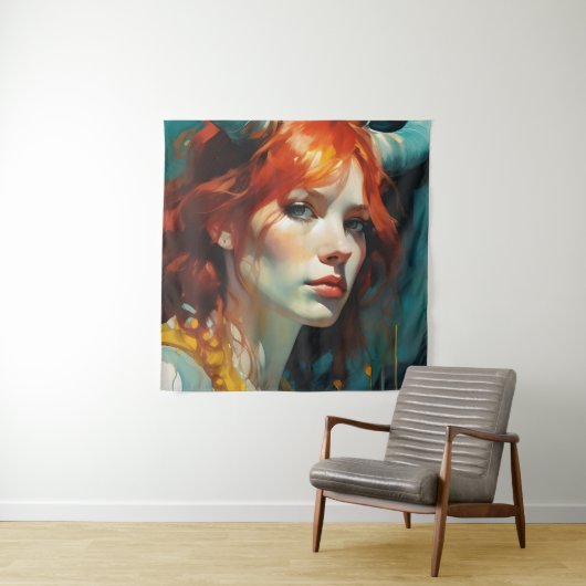 Roodharige godin wandkleed (In situ)