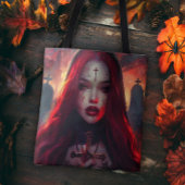 roodharige gotische vrouw tote bag